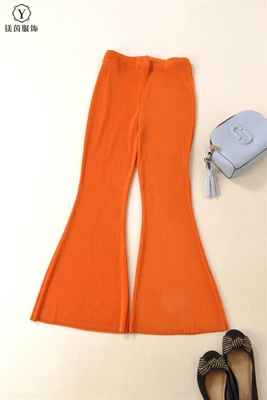 

HOT SELLING Miyake fashion Spring and summer high waist all-match straight flare pants female IN STOCK