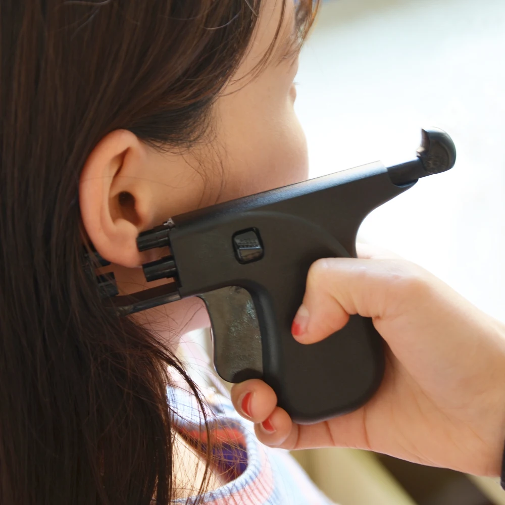 Professional Safety Ear Piercing Gun Stud Earrings Tools Double Pistol Plug For Women No Pain Body Piercing Jewelry