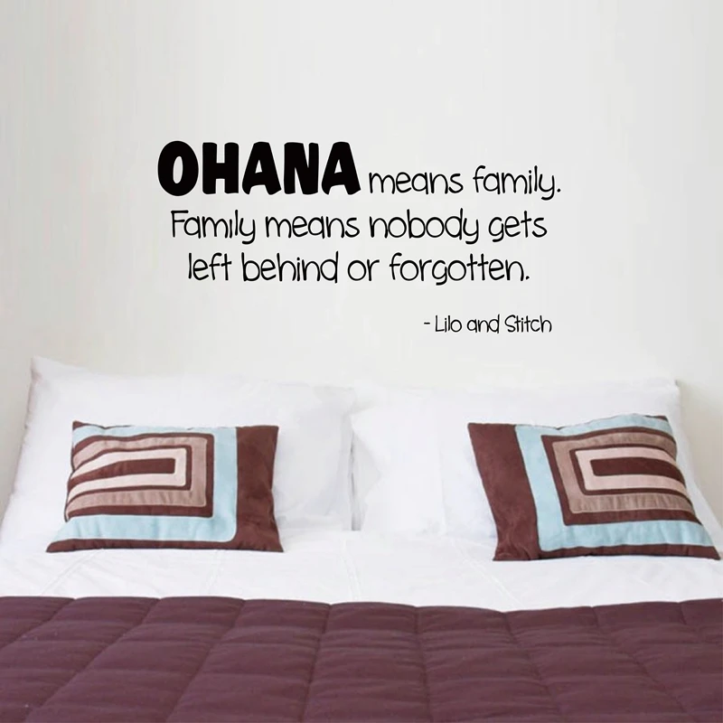 OHANA MEANS FAMILY Lilo and Stitch movie wall quote kids vinyl decals sticker,m2035