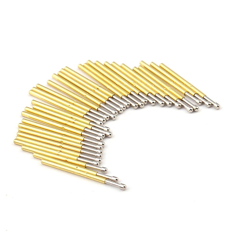 100PCS Spring Test Probe P160-D2 Spring Test Pin P160-D Nickel-Plated Round Head Dia 1.5mm Spring Test Pogo Pin PCB Test Tool