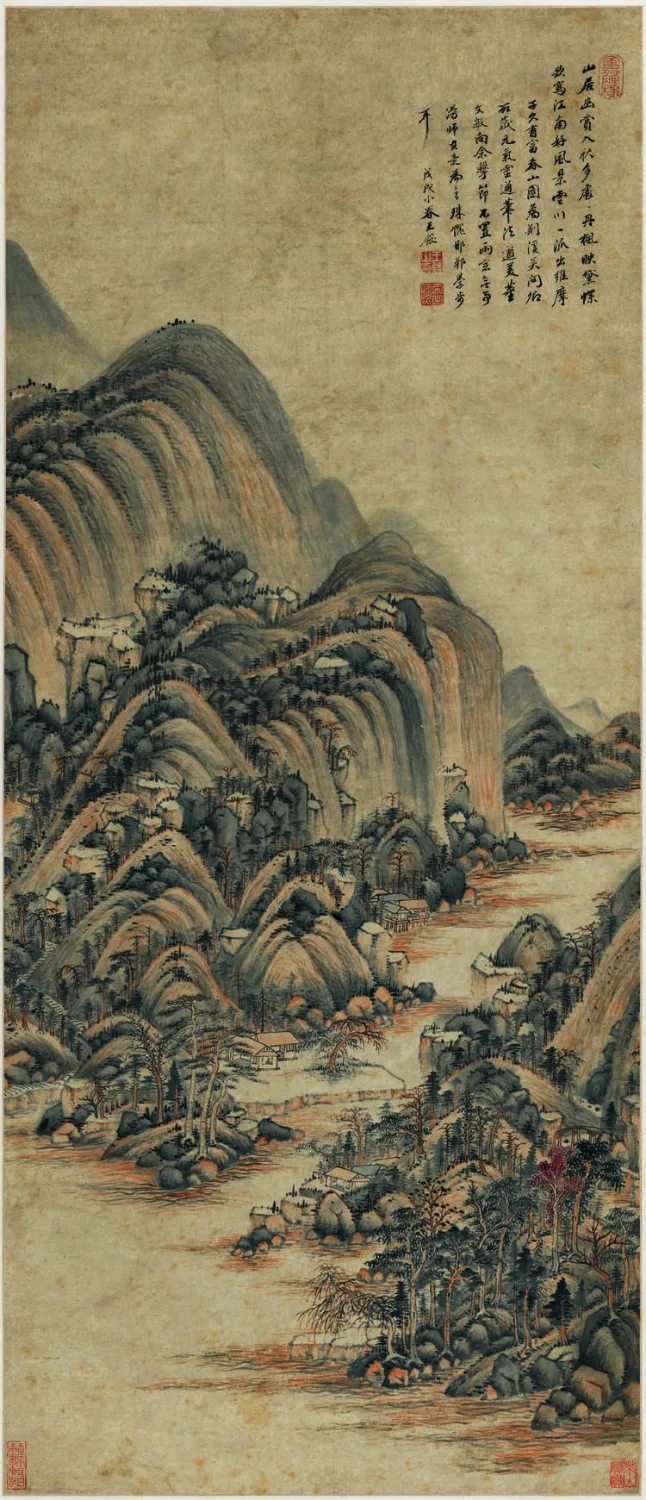 Scenery paintings traditional Chinese style landscape mural prints Fuchun mountain Qing Dynasty masterpiece reproduction