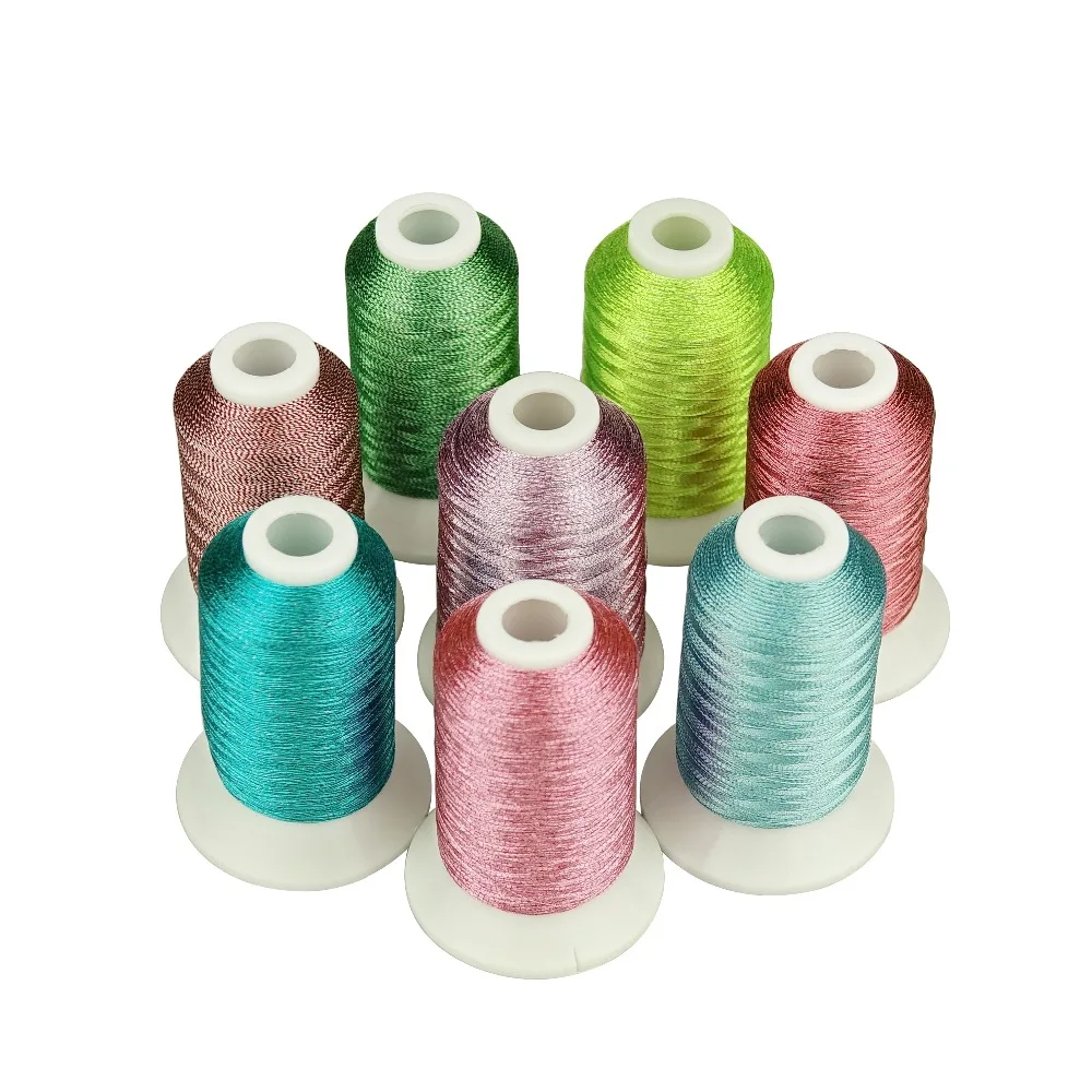 Metallic thread for embroidery 8 Bright Candy colors as machine /hand embroidery threads