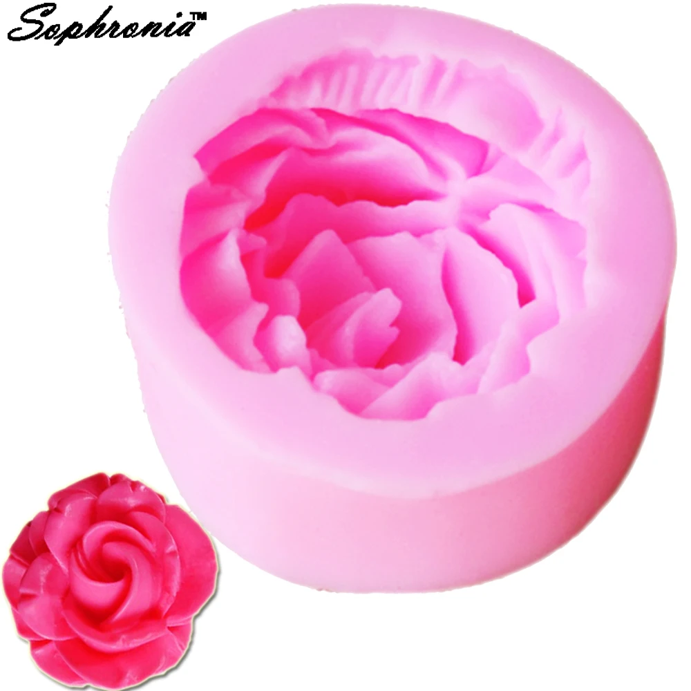 Sophronia M069 Rose 3D Candle Soy Wax  Silicone Moulds Scented Soap Handmade Mold Plaster Resin Clay Diy Craft Home Decoraion