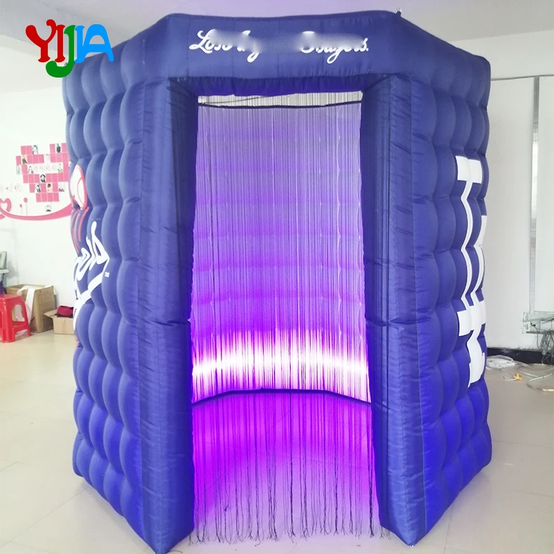 

2.5m standard size Navy Blue Octagon Inflatable Photo booth No roof with LED lights Portable Photo booth for Party ,Weddings