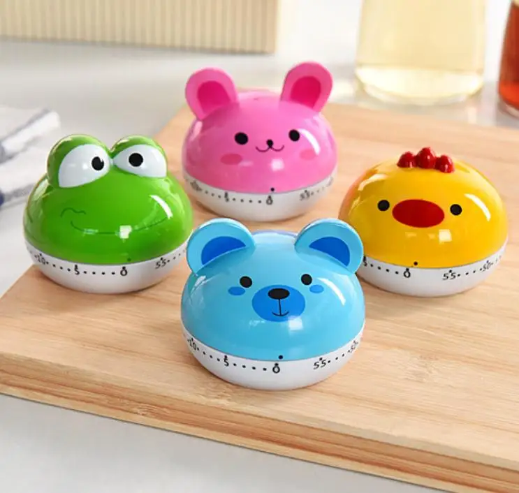 Cute Animal Shape Timers Multi Function Kitchen Mechanical Alarm Clock 60 Minutes Countdown Cooking Tool Easy Carry SN1406