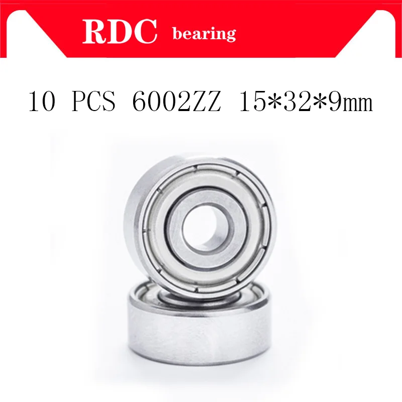 10pcs/Lot  ABEC-5 6002ZZ 6002z 6002 ZZ 15x32x9mm Mini Ball Bearing Miniature Bearing High quality Deep Groove Ball Bearing