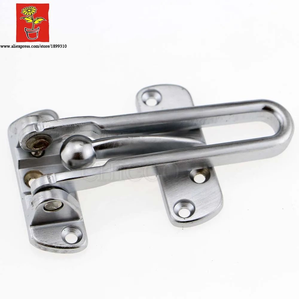 Zinc Alloy Stain Chrome Heavy Duty door guard latch Swinging Bar Slide Bolt Entry Security Door Guard