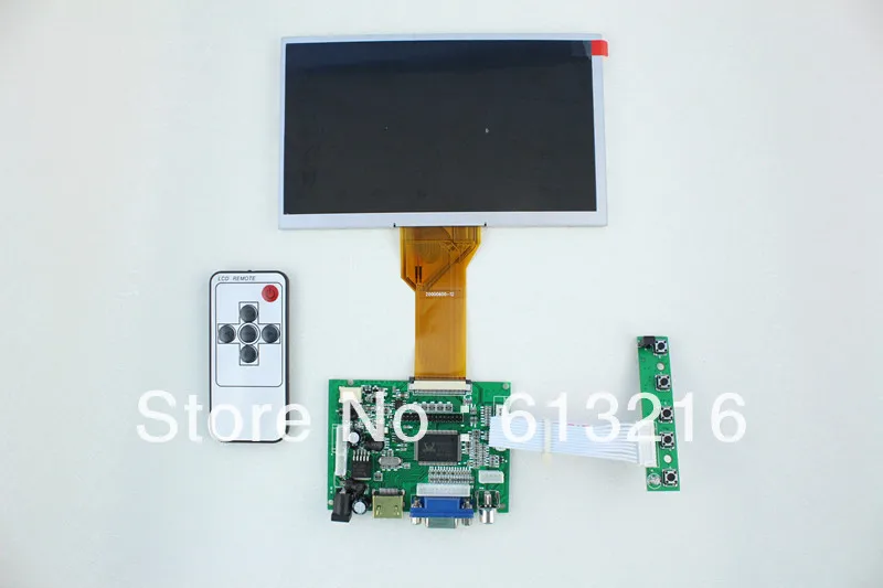 VGA +AV of LCD driver board +AT070TN94 800*480 +Remote control and receiver +OSD keypad with cable