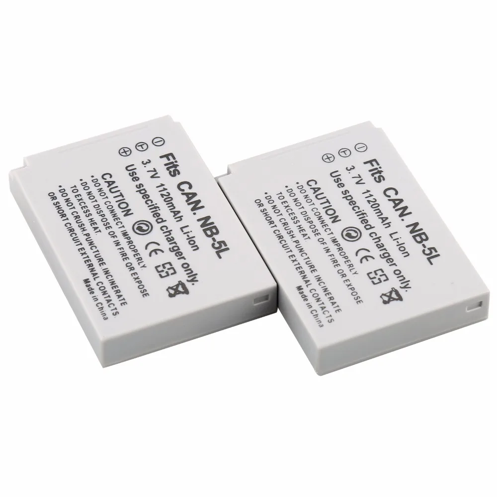 PROBTY 2Pcs NB-5L NB 5L NB5L Battery + DC Charger For Canon For Canon IXY 800 810 820 900 910 920 95 IS SD700 SD790 SD800 Camera