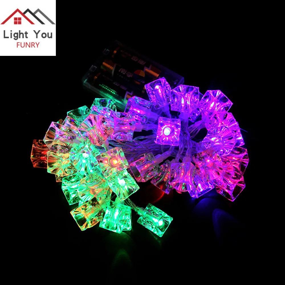 4.2 m 40 LED battery box ice cube string Christmas ice cube string garden decoration string