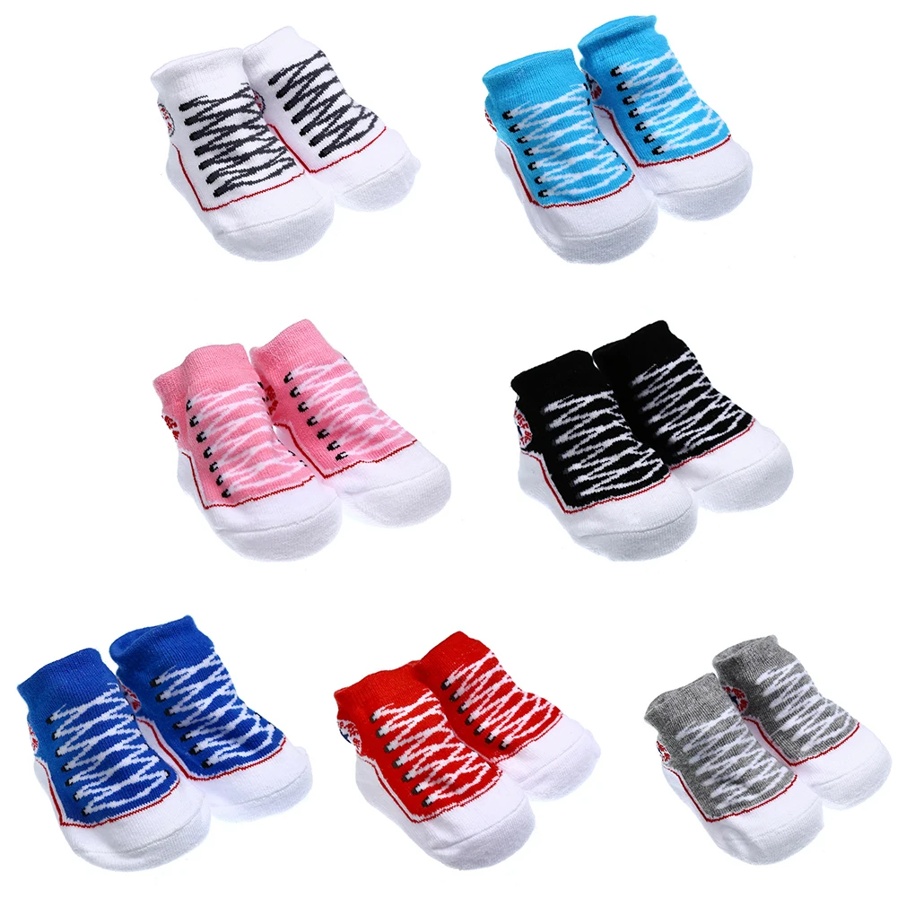 Hot Sale 1 Pair Anti Slip Cotton Socks Shoes Slippers Socks for 0-6 Month Newborn Baby Boy Girls