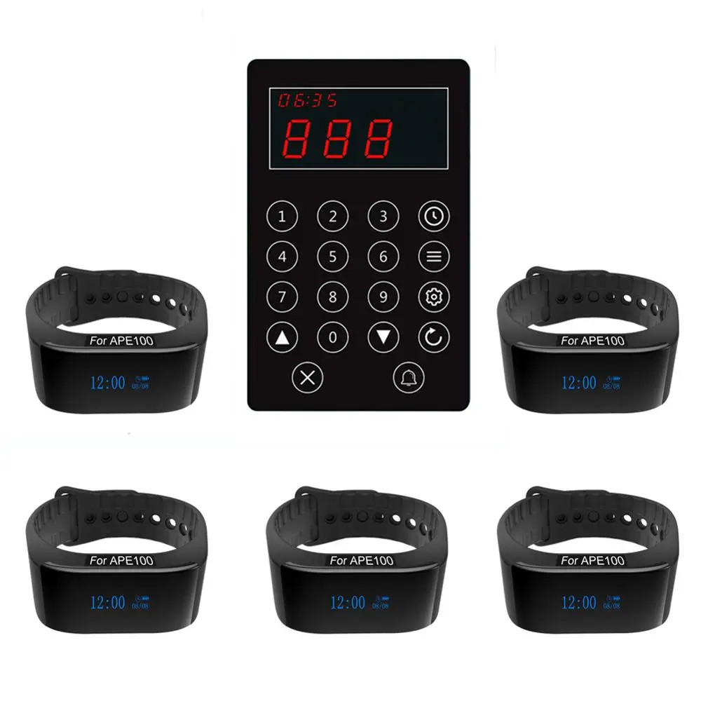 SINGCALL Kitchen Call Waiter System, Call Number of Customer or Waiter Take Food.Wireless Watch Pager System