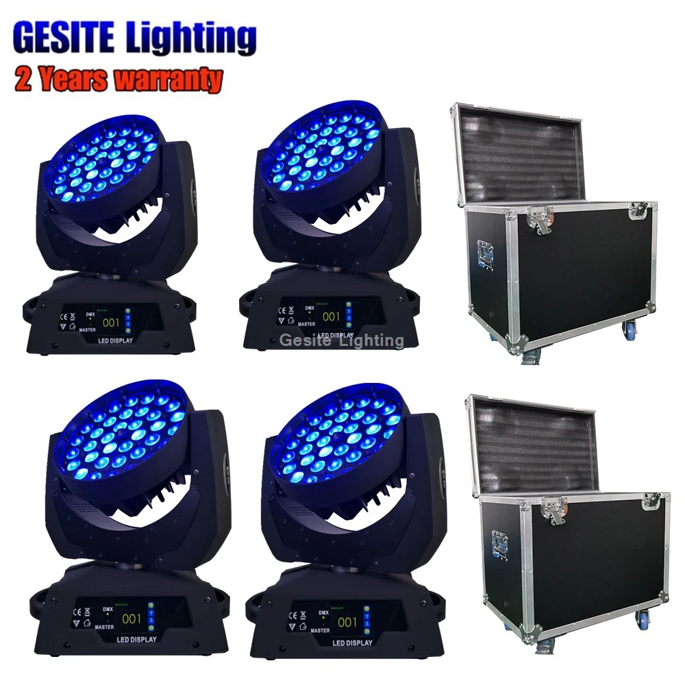 

2PCS 2IN1 FLIGHT ACSE +4 PCS 36x15w RGBWAB 5 IN 1 led zoom moving head stage lighting