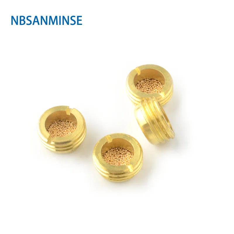 

10Pcs/lot SP Type Brass Exhaust Air Muffler Sintered Copper Muffler Filter Pneumatic 1/8 1/4 3/8 1/2 Thread NBSANMINSE