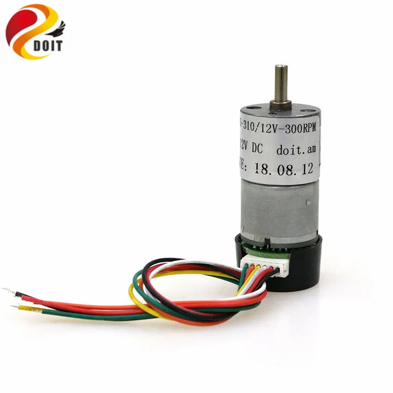 25GA-310 12V 300rpm DC Motor with encoder phi 4mm Speed feedback Deceleration High Torque Brushed Motor for Tank Chassis Robot