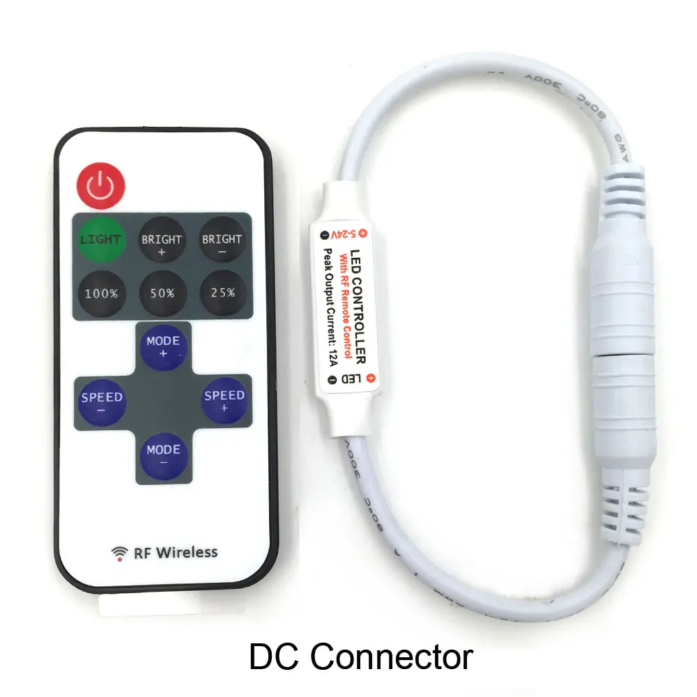 DC5-24V Input/Output RF Remote Controller 2Lines Multifunction Brightness Adjustment Wireless Dimmer For LED Strip Light