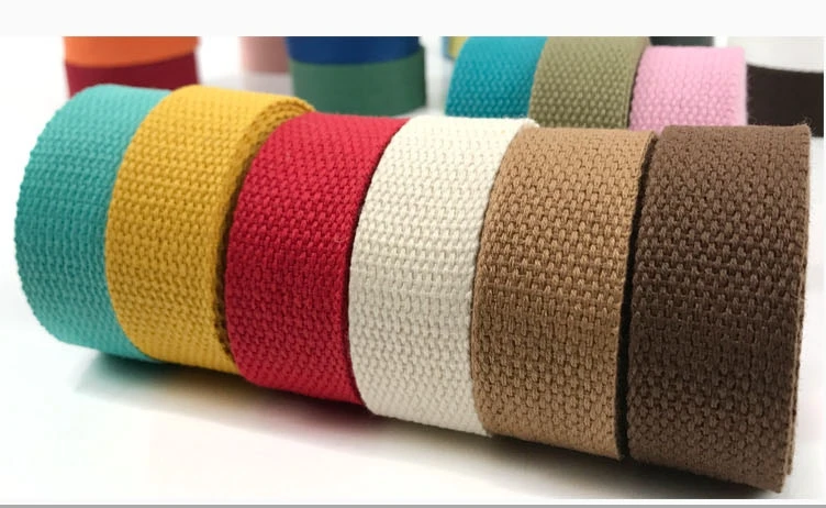 20MM Width Thick Plain Color polyester cotton canvas Webbing Ribbon bag Belt Strap Garments crafts Accessories