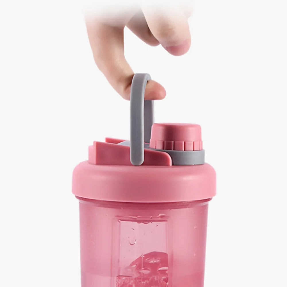600ML kobieta sportowa butelka Shaker do białka serwatkowego butelka wody dziewczyna BPA nieprzeciekające siłownia Sport treningowy butelka odżywcza