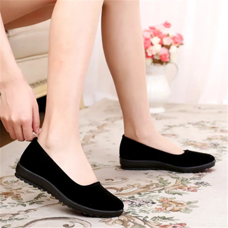 Cresfimix women cute high quality black comfortable spring & summer slip on flat shoes lady casual ballet dance shoes b3196