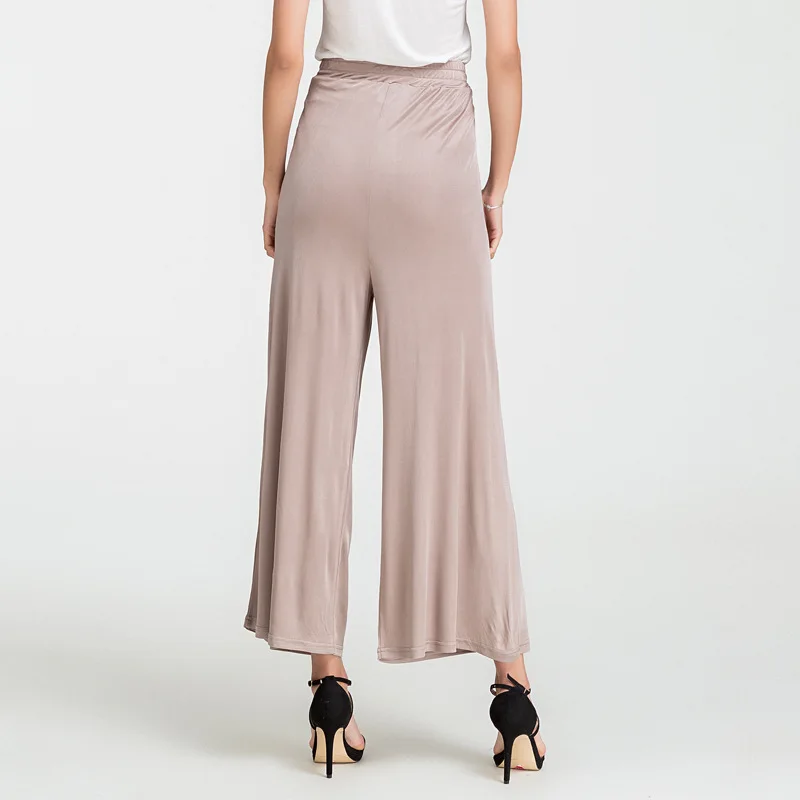 Silk Broad-legged Pants, Loose 100% Silk Casual Pants, Large Size, High Waist Straight Trousers