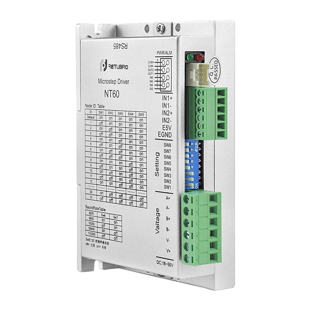 RS485 Modbus High-performance Stepper Driver Nema 24 NT60 Speed Control with S type acceleration and deceleration command