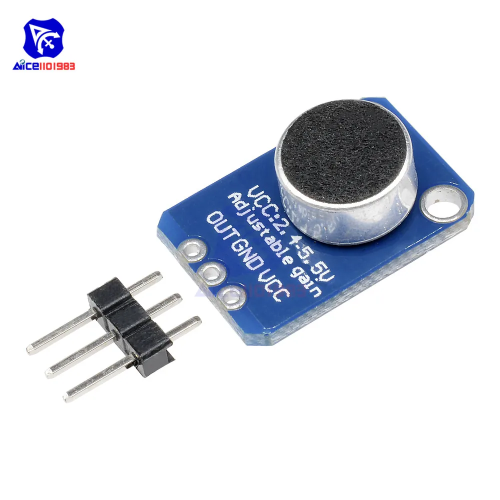 diymore MAX4466 Electret Microphone Amplifier Module Adjustable Gain Breakout Board for Arduino