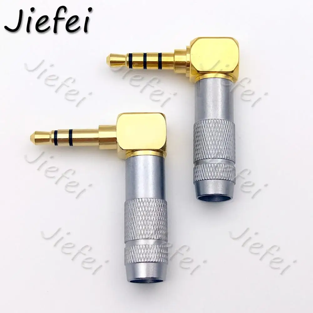 

Wholesale Gold Plated 3.5mm 1/8" 3 4 Pole Male Headphone Jack Right Angle 90 Degree Solder Plug Connector for 6mm Cable