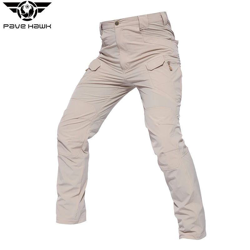 Men Urban Tactical Pants Elastic Fabric quick dry pants Multi-purpose Pockets waterproof Long Trousers Military Cargo Pants