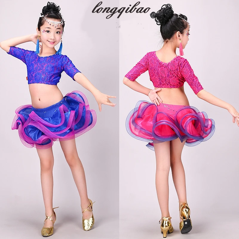 

new children Latin performance clothing Latin dance skirt girls Latin dance competition clothing performance clothing TB71101