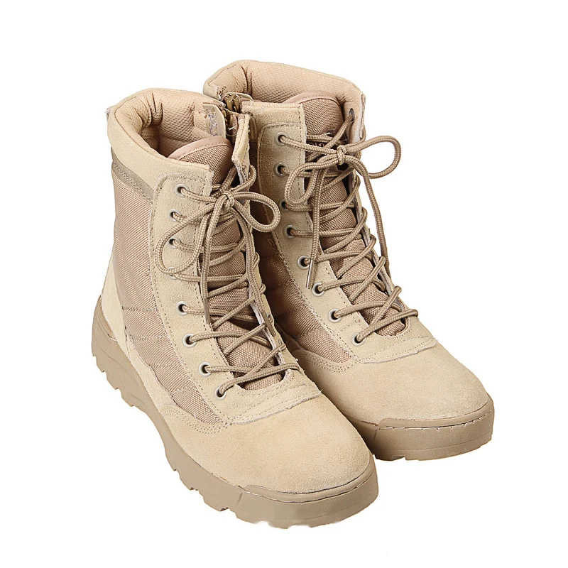 

Outdoor Sport fans soldier Men Combat Boots Hiking Desert Leather Ankle Training Boots Male Camping Shoes