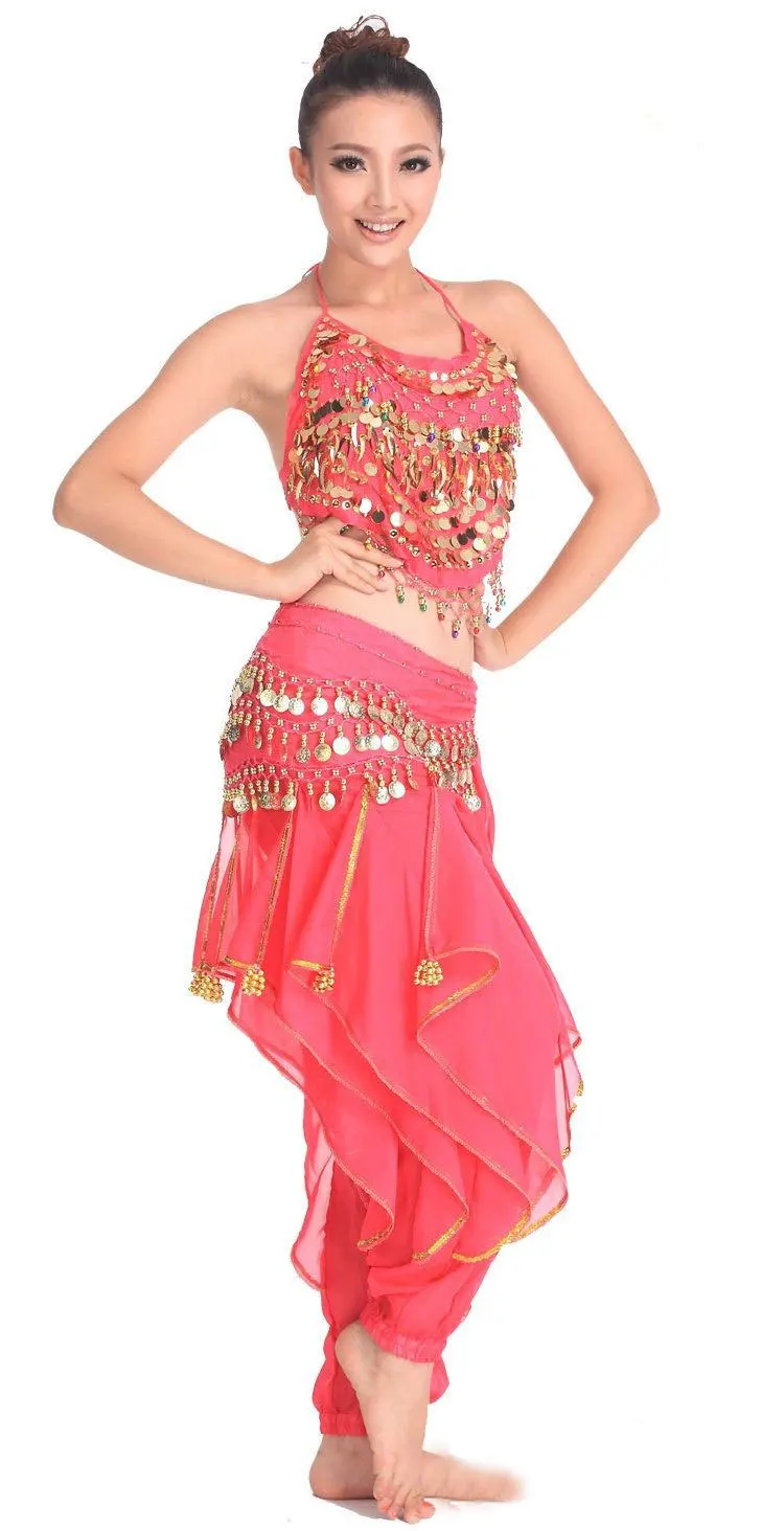 2017 Nuovo 3 pz Set Danza Del Ventre Costume di Bollywood Costume Indiano Vestito Vestito Danza del ventre Donne Danza Del Ventre Costume Set 3 pz