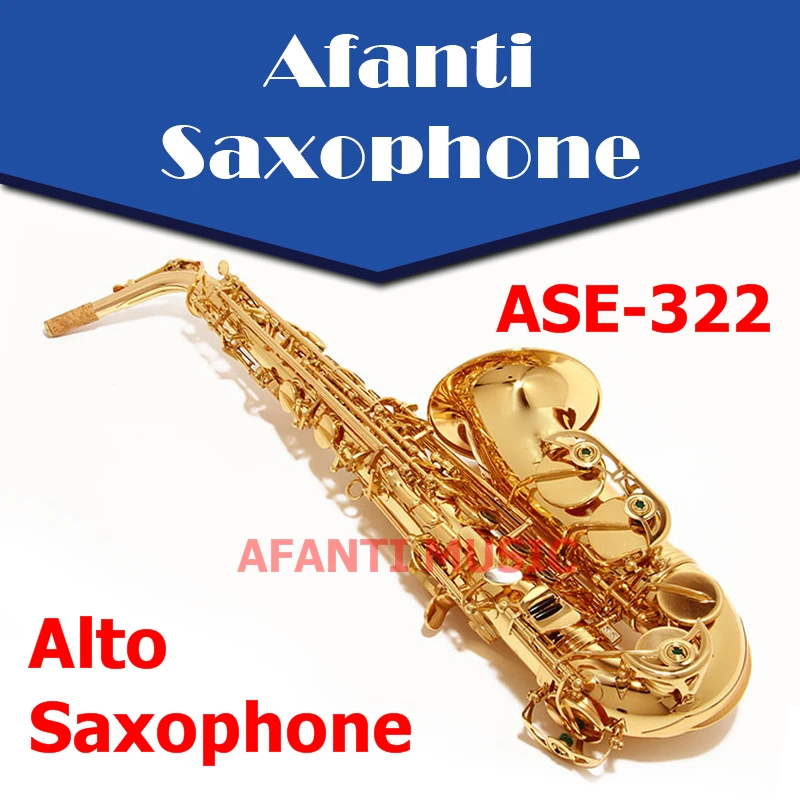 

Afanti Music Eb tone / Brass body / Gold finish Alto Saxophone (ASE-322)