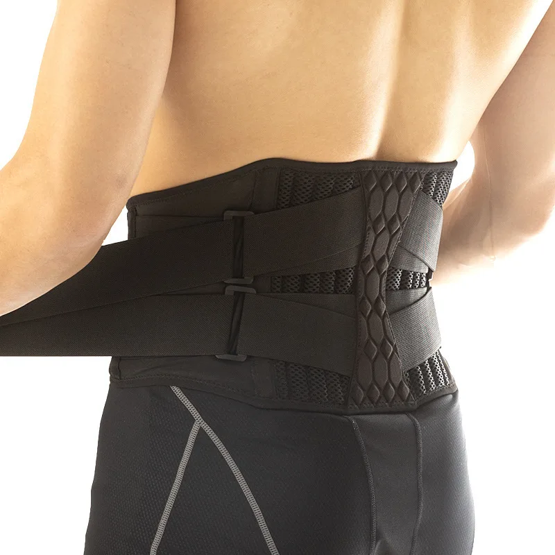 Lumbar Support Belt Lower Back Brace Abdominal Binder Men Women Waist Trainer Corset Sweat Slim Belt for Sports Gym Pain Relief