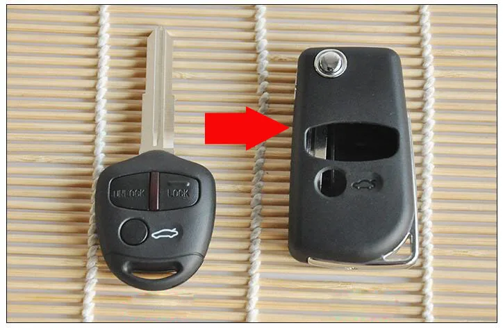 New Style! 3 Buttons Replacement Modified Flip Folding Remote Key Shell Case For Mitsubishi Lancer EX With Right Blade