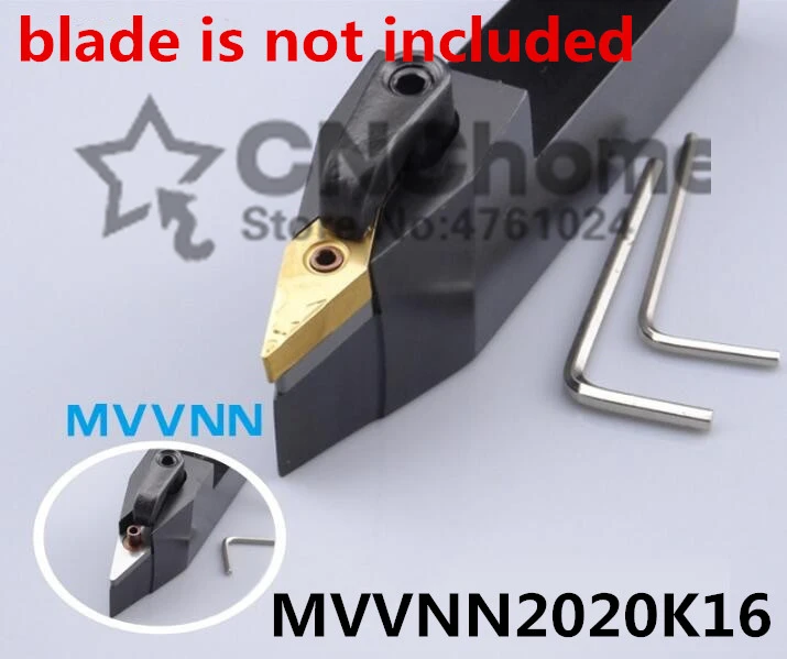 MVVNN2020K16 Turning Tool Holder, lathe Turning tools, CNC External tool Holder, Lathe cutting tool for VNMG160404/08 Inserts