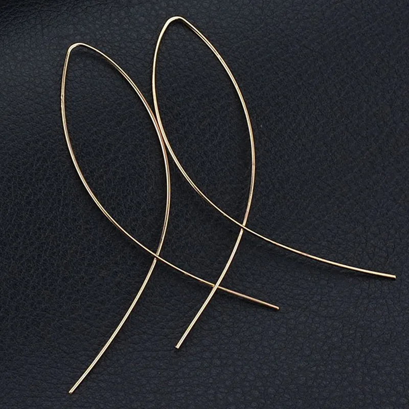 High Quality Statement Simplicity Handmade Fish Shaped Drop Earrings for Women Jewelry Copper Wire Geometric Brincos