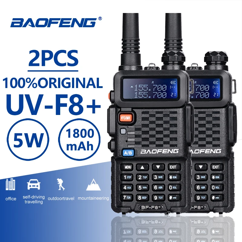 

2 шт., портативная рация Baofeng F8 + PTT