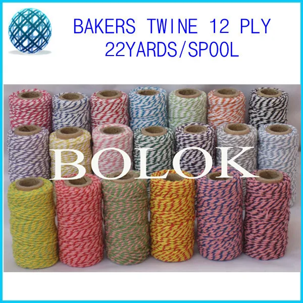 

37 kind color Cotton Baker twine (22yard/spool)(60pcs/lot) twine spool, cotton twine by free shipping