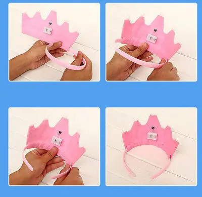 Crown Led Happy Birthday Cap Colorful Non-woven Hat King Princess Luminous Led Birthday Cap Hat Christmas Birthday Crown