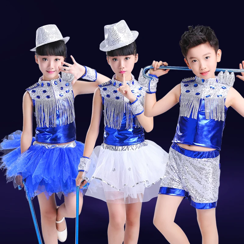 

Children Jazz Dance Costume for Stage Boy Girl Hip-hop Dance Clothing Kids Street Dance DJ/DS Dance Dresses Stage Wear 90