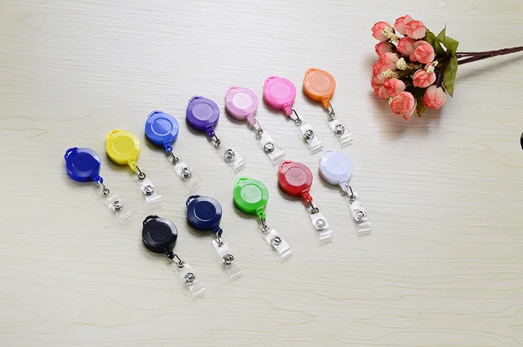 Retractable Reel ID Badge Key Card Name Tag Holders with Belt Clip for Keys-ids-badges 20 colors wholesale price