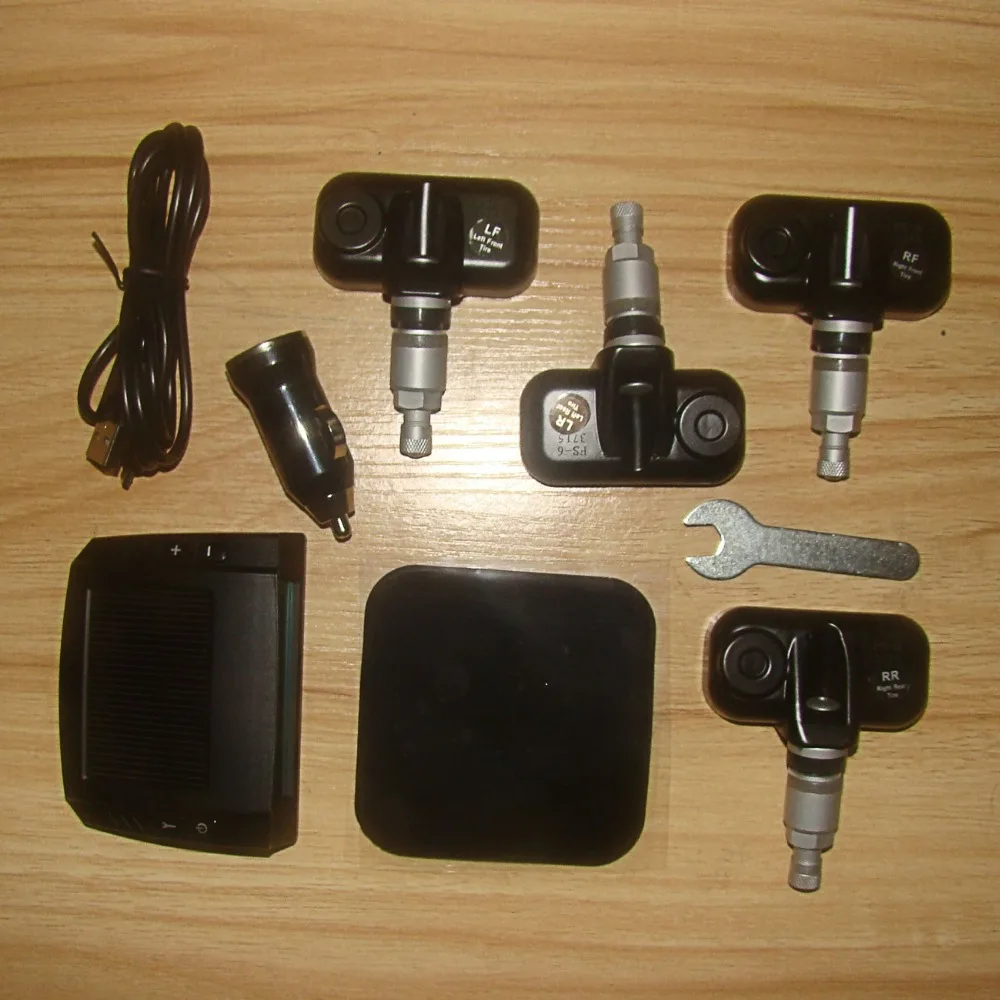 Solar Power Wireless Tire Pressure Monitoring System Car TPMS with 4pcs Internal sensor