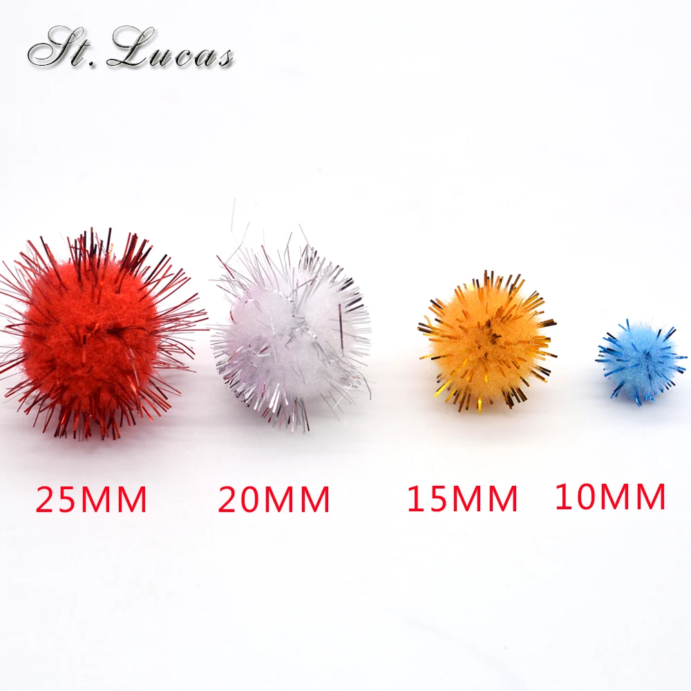 Nowy 100 sztuk/partia 10mm mieszane kolor poliester pom pom piłka do odzieży domu christmas party carft dekoracji DIY akcesoria materiał