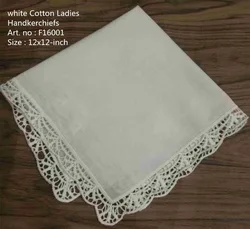 Lot de 12 mouchoirs en coton blanc, style Vintage, en dentelle, pour la mère de la mariée, 12x12 pouces