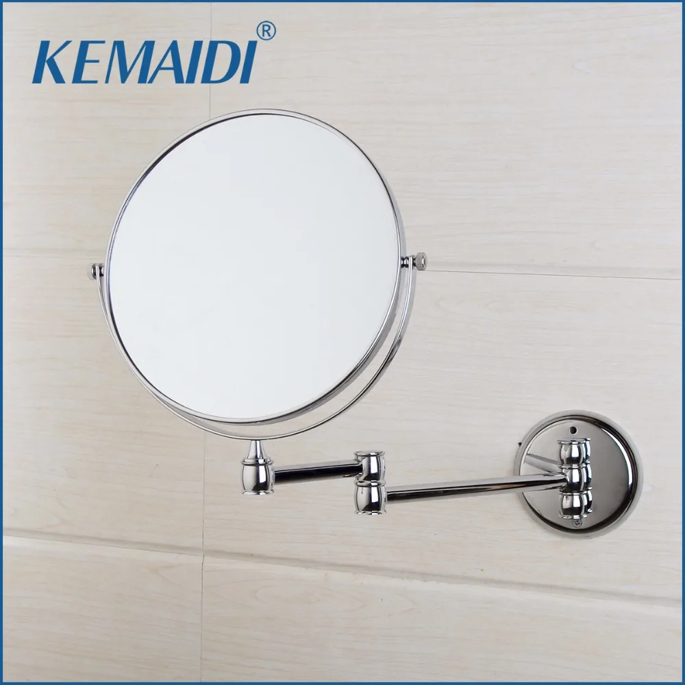 

KEMAIDI 3X Magnifying Beauty Makeup Mirror 8" Wall Mounted Bathroom Toilet Cosmetic Mirror Foldable Double Sided Mirror Design