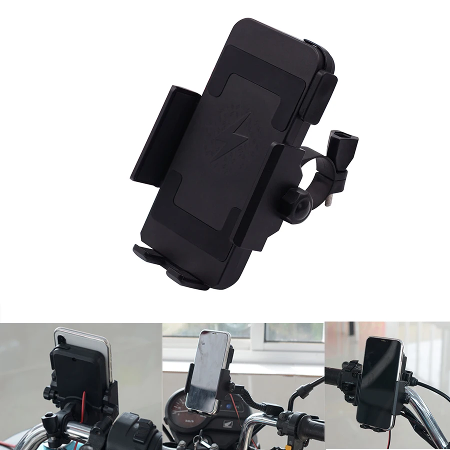 

motorcycle Mobile Phone Bracket Wireless Charging Waterproof Shockproof Riding Fixed Bracket With Two Mounting Brackets