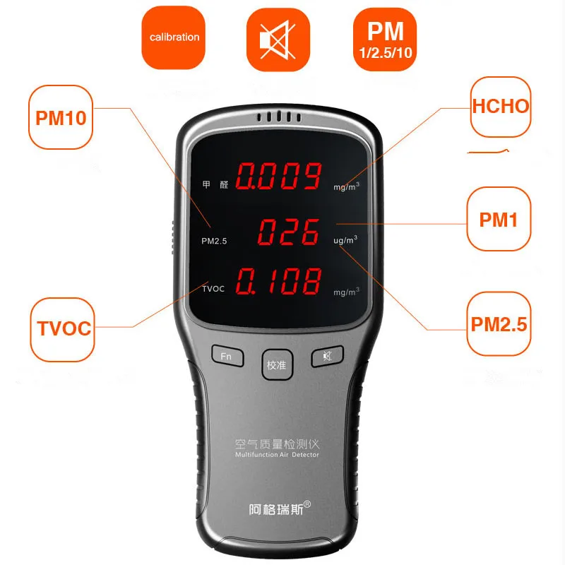 6 w 1 WP6910T PM1.0 PM2.5 PM10 miernik HCHO miernik detektor powietrza z akumulator litowy wielokrotnego ładowania