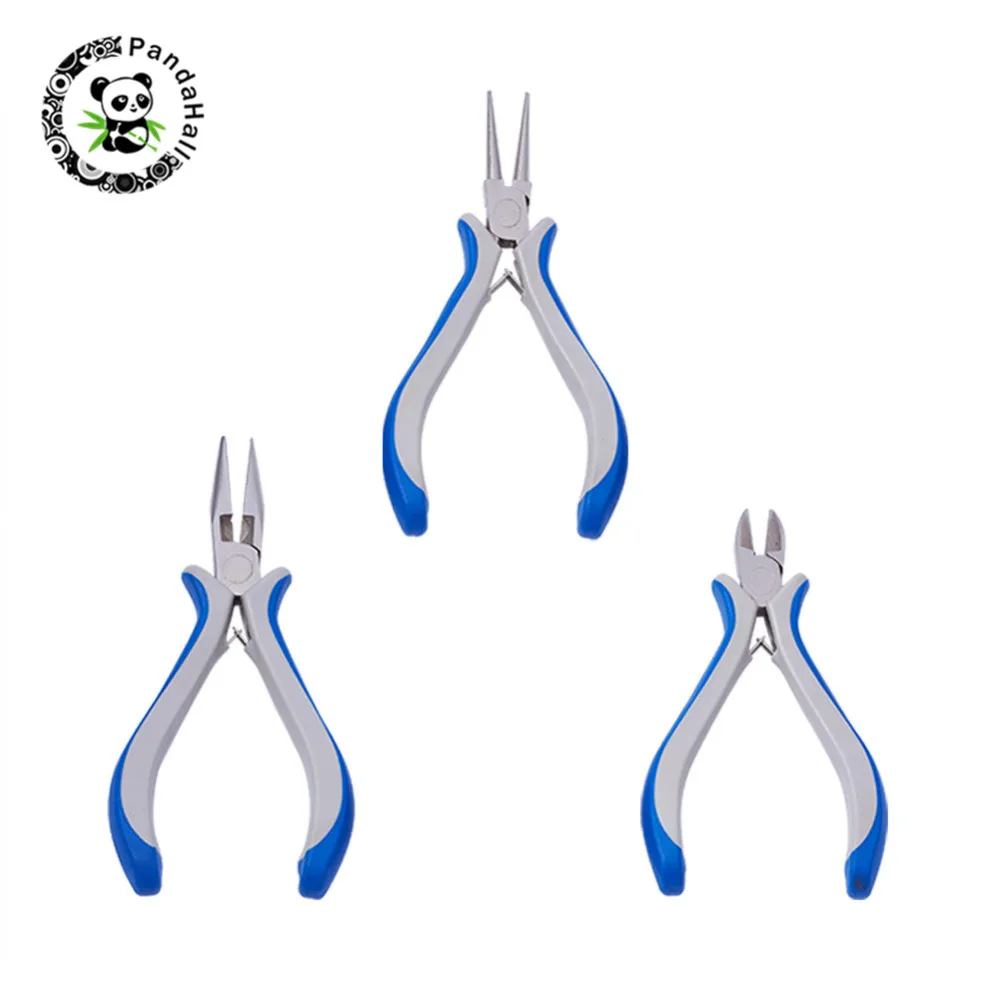 Jewelry Pliers DIY Tool Sets Round Nose Plier Wire Cutter Pliers Bent Nose Side Cutting Pliers Jewelry Making Tools Carbon Steel