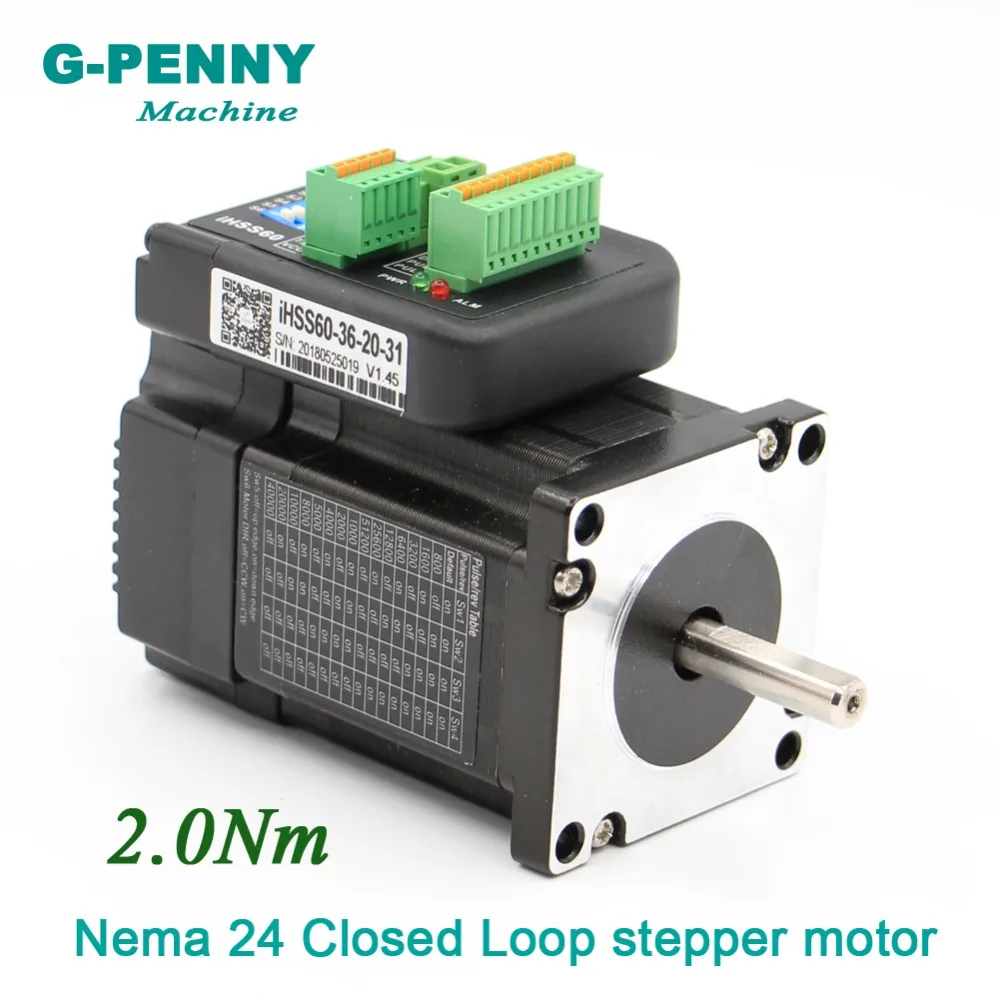 

New arrival! Nema24 Closed Loop Stepper motor 2Nm 8mm 285Oz-in Hybrid Integrated Stepper Servo Motor with drive 60x65mm 5.0A 36v