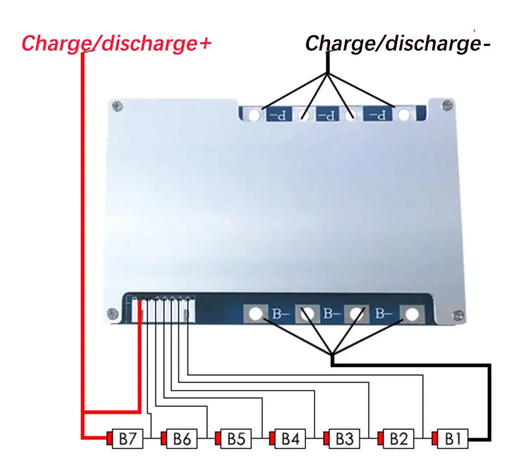 7S 100A  25.9V 29.4V Li-ion BMS PCM  Battery Protection Board With Balancing For LicoO2 Limn2O4 24V